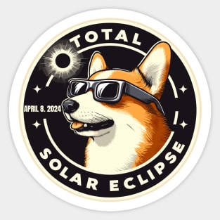 Funny Corgi Total solar eclipse 2024 Sticker